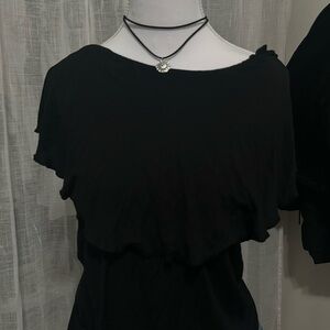 New York & Company Black Rayon Top
